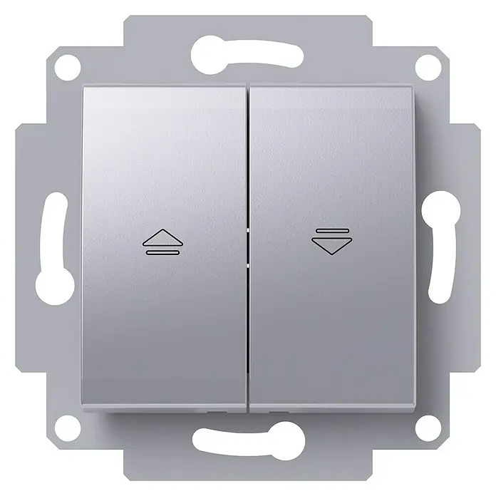 Voltomat ART Jalousietaster - Silber, Unterputz, Kunststoff, 10 A - Vorderansicht