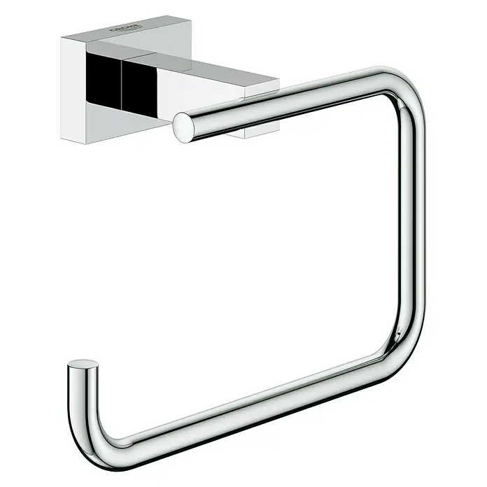 Grohe Essentials Cube Toilettenpapierhalter - Ohne Deckel, Chrom, Glänzend - Vorderansicht
