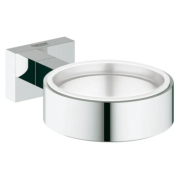 Grohe Essentials Cube Becher- & Seifenhalter - Chrom, Glänzend - Vorderansicht