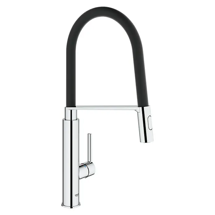 Grohe Spültischarmatur Feel - Chrom, Glänzend, Hoher Auslauf - Vorderansicht