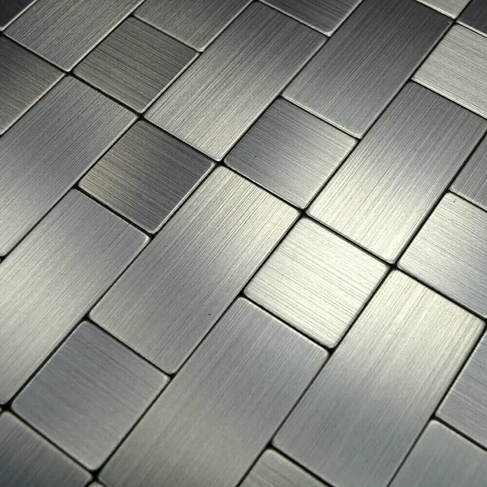 Samoljepljiva mozaik pločica SAM 4MM87 - 30,5 x 30,5 cm, Metal, Srebrne boje - Detaljan prikaz