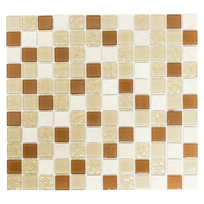 Mosaikfliese Crystal Mix CM M432 - 32,7 x 30,2 cm, Beige - Ansicht von oben