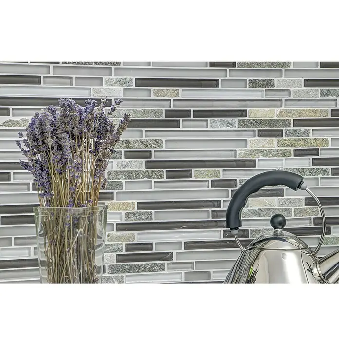Mosaikfliese Verbund Crystal Mix XCM MV808 - 30 x 30 cm, Grau, Matt - Detailaufnahme
