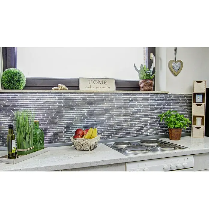 Mosaikfliese Marquina MOS BRICK 125 - 30,5 x 30,5 cm, Schwarz, Matt - Anwendungsbeispiel