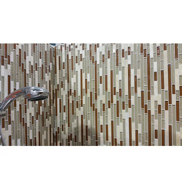 Mosaikfliese Crystal Mix XCM MV838 - 30 x 30,6 cm, Beige, Glänzend - Detailaufnahme