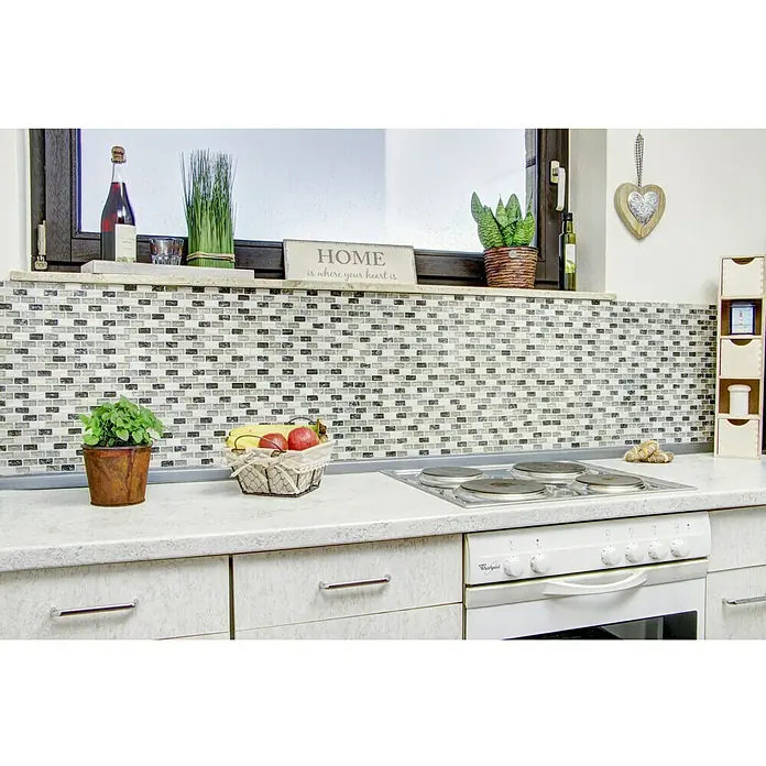 Mosaikfliese Crystal Mix XIC B1152 - 30 x 28,5 cm, Grau/Grün, Glänzend - Anwendungsbeispiel