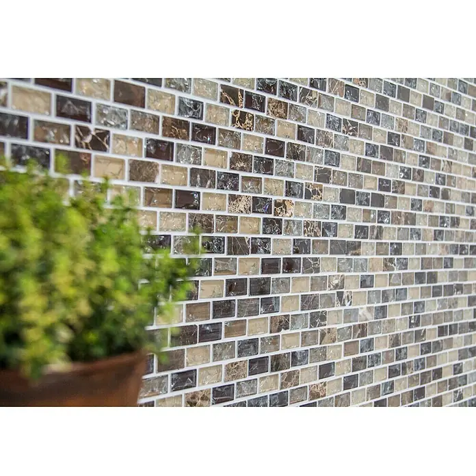 Mosaikfliese Crystal Mix XIC B1155 - 30 x 28,5 cm, Braun, Glänzend - Detailaufnahme