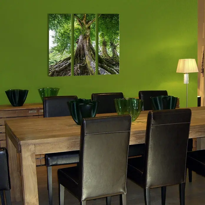 Glasbild - Tree Of Life, B x H: 90 x 80 cm, 3 -tlg. - Stimmungsaufnahme