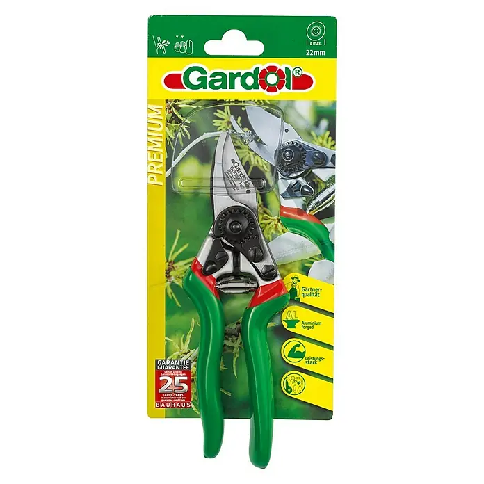 Gardol Premium Profi-Gartenschere GDGSB 195 - Bypass, Max. Aststärke: 22 mm