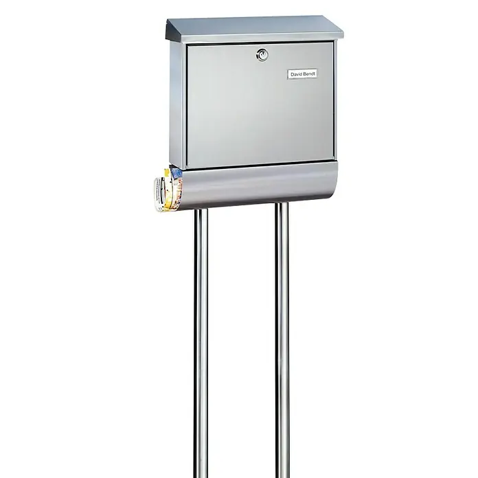 Burg-Wächter Briefkastenständer Universal 150 - Ø x H: 32 x 1.500 mm, Geeignet für: Briefkästen aus Stahl/Edelstahl/Kunststoff, Silber - Anwendungsbeispiel