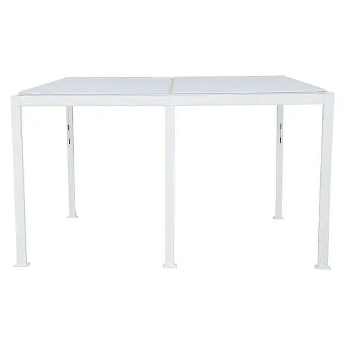 Sunfun Paviljon od aluminija Palma - D x Š x V: 300 x 400 x 255 cm, Bijele boje - Pogled sprijeda