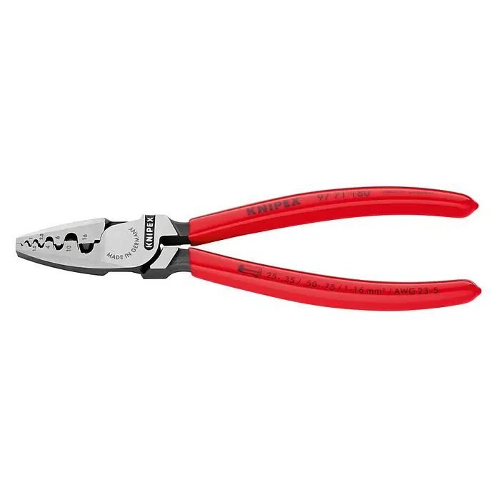 Knipex Crimpzange für Aderendhülsen - 180 mm, Material Griff: Kunststoff überzogen