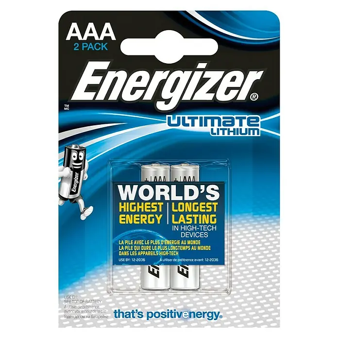 Energizer Pila Ultimate Lithium AAA - Micro AAA, 1,5 V, 2 ud.