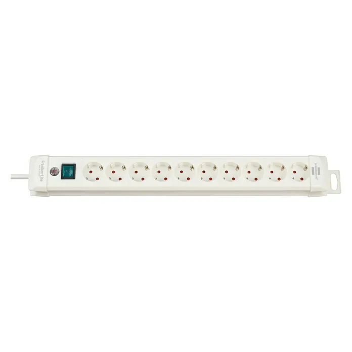 Brennenstuhl Premium-Line Steckdosenleiste - Anzahl Steckdosen Schuko: 10 Stk., Weiß, Kabellänge: 3 m, Max. Anschlussleistung: 3.680 W