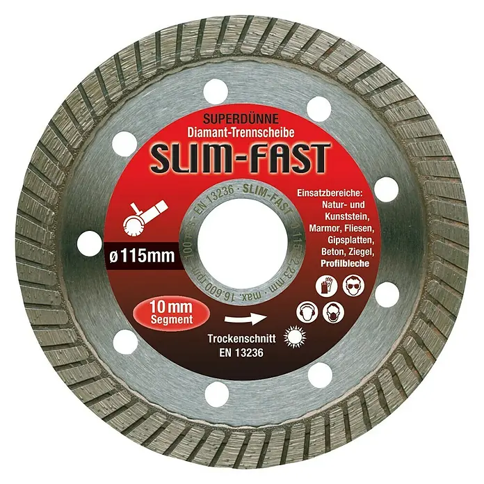 Diewe Diamant-Trennscheibe Slim Fast - Durchmesser Scheibe: 115 mm, Geeignet für: Beton