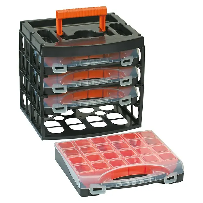 Alutec Organizer - Anzahl Fächer: 64, Schwarz, Orange