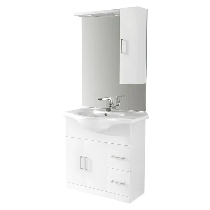 Baden Haus Badmöbel-Set Creta - 85 cm, Weiß, Hochglanz