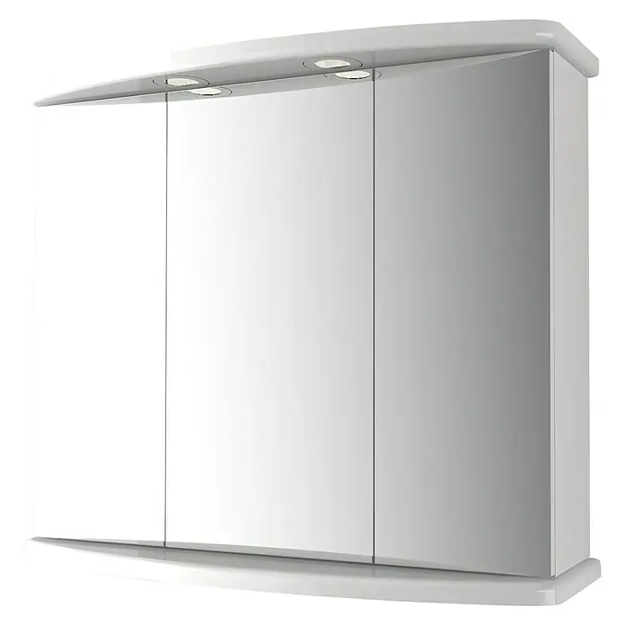 Baden Haus LED-Spiegelschrank A Scoli - B x H: 77 x 66 cm, Mit Beleuchtung, Farbe Korpus: Weiß