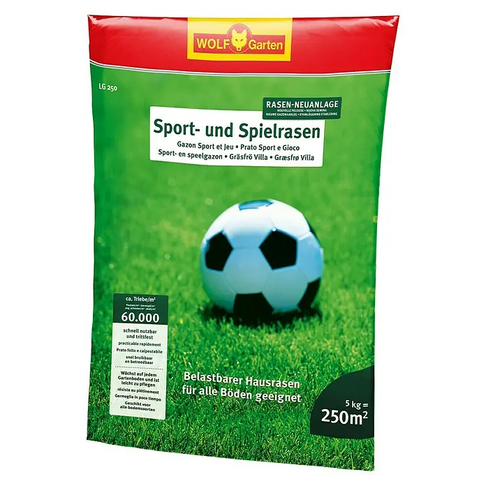 Wolf-Garten Spiel- & Sportrasensamen - 5 kg, 250 m²