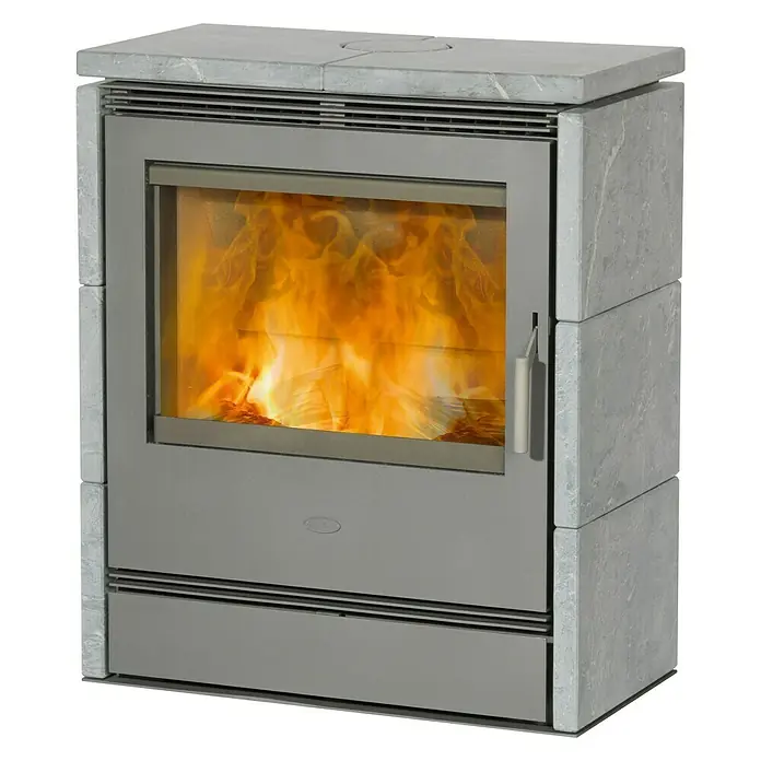 Fireplace Dauerbrandofen Rönky Speckstein - 9 kW, Raumheizvermögen: 160 m³, Verkleidung: Speckstein, Grau