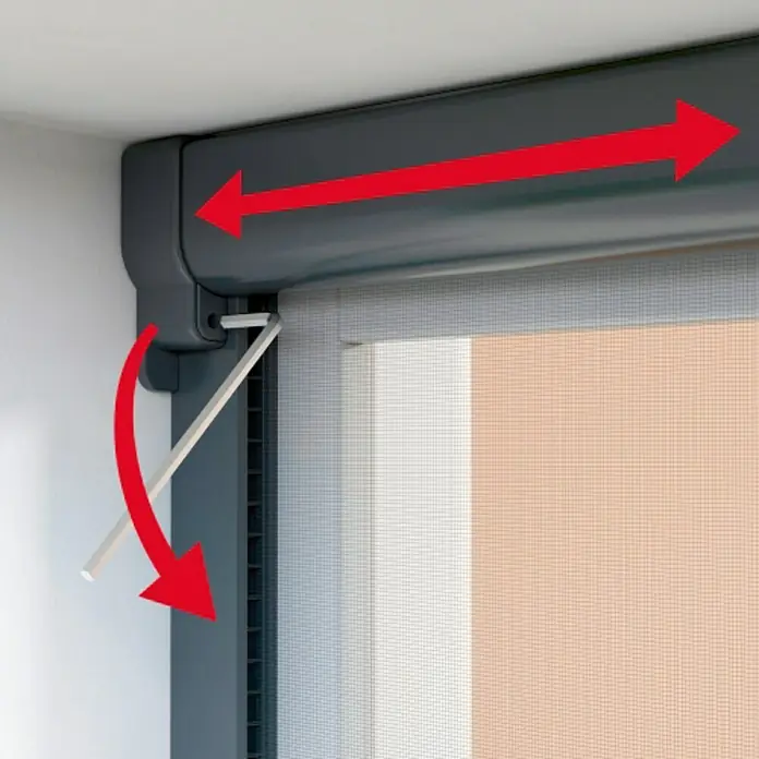 Windhager Insektenschutz-Fensterrollo Plus - 100 x 160 cm, Anthrazit, Klebebefestigung