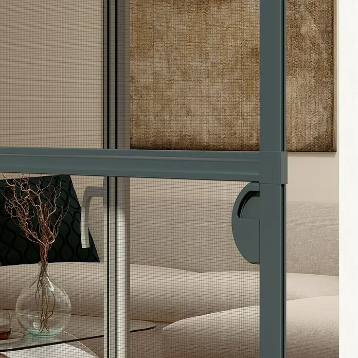 Windhager Insektenschutztür Spannrahmen Expert - 100 x 210 cm, Farbe Rahmen: Anthrazit, Farbe Gewebe: Anthrazit