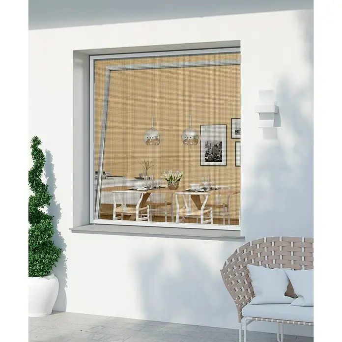 Windhager Insektenschutzfenster Spannrahmen Expert - 100 x 120 cm, Weiß, Schnellmontagefedern