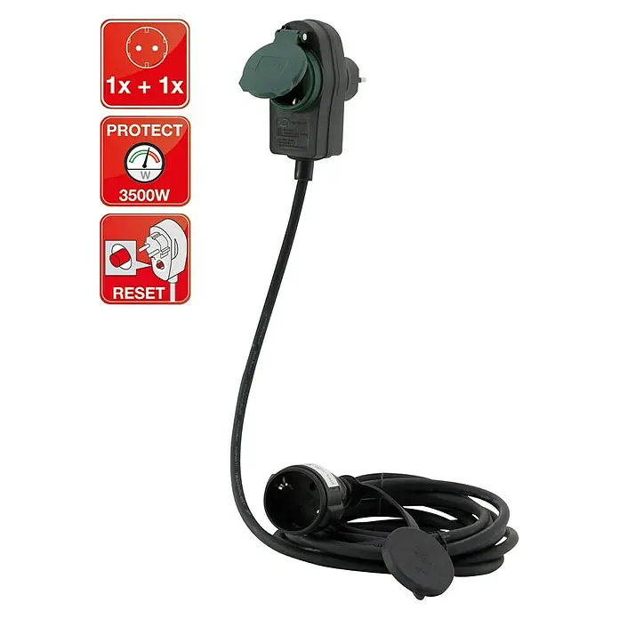 REV Verlängerungskabel Powersplit - Schwarz, 10 m, H05RR-F3G1,5