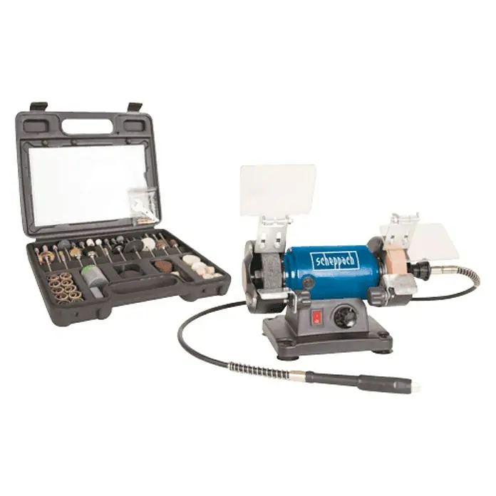 Scheppach Doppelschleifer - 120 W, Drehzahl: 0 - 9.900 U/min, Durchmesser Schleifscheibe: 75 mm