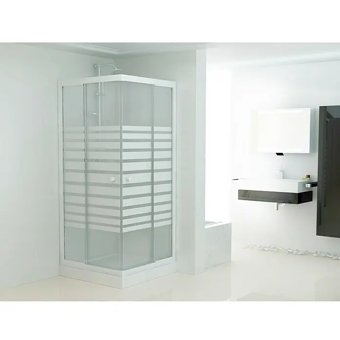 Sanotechnik Eckdusche - 80 x 90 x 190 cm, Weiß