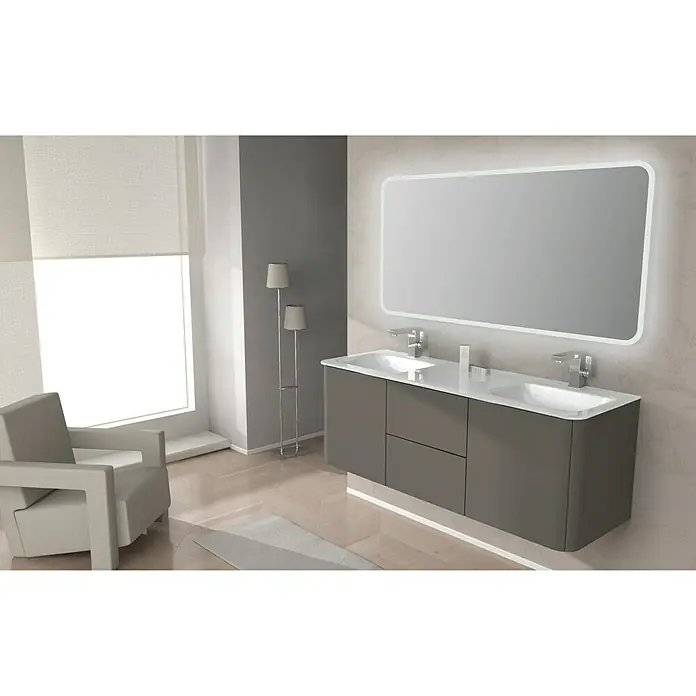 Baden Haus LED-Lichtspiegel Liverpool - B x H: 141 x 70 cm, Antibeschlagfolie