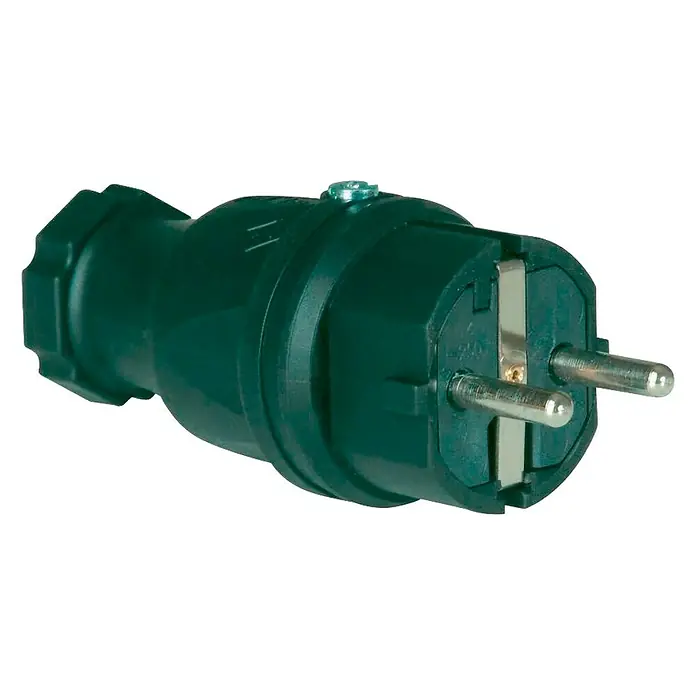 Gummi-Schutzkontakt-Stecker PCE - 230 V, 16 A, IP44, Schwarz