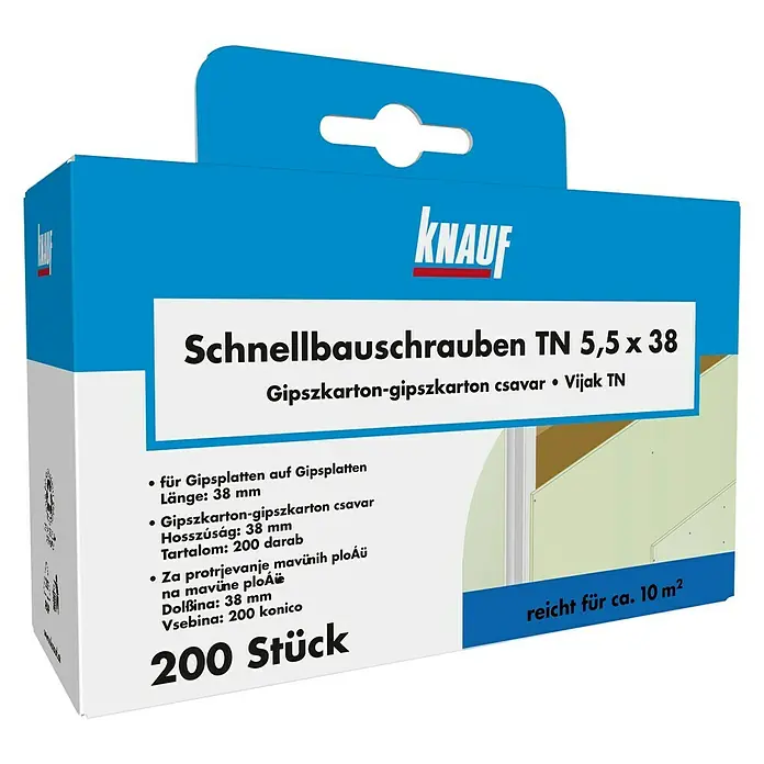 Knauf Schnellbauschrauben TN - Durchmesser: 5,5 mm, Länge: 38 mm, 200 Stk.