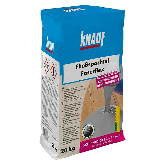 Knauf Fließspachtel Faserflex - 20 kg, Schichtdicke: 2 - 15 mm