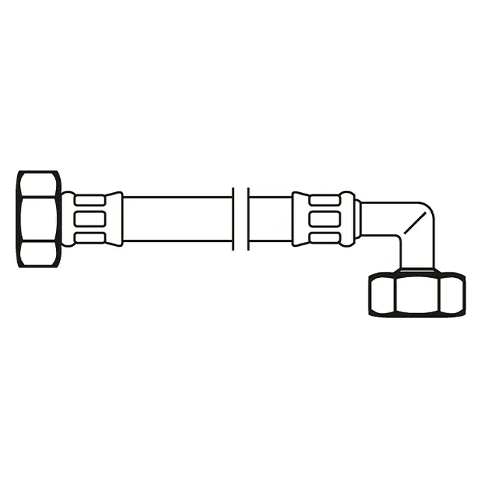 Flexo Anschlussschlauch gebogen - Anschlussart: Weiblich - Weiblich, Länge: 125 cm, ½″/½″