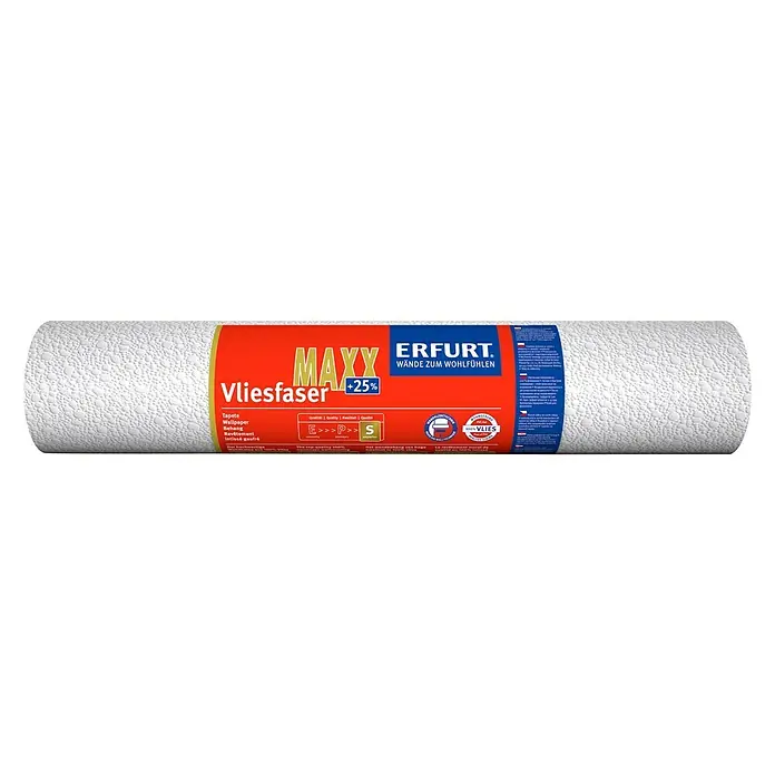 Erfurt Vliestapete MAXX Pearls 302 - Weiß, Uni, 12,5 x 0,53 m, Fröhliche Struktur - Vorderansicht