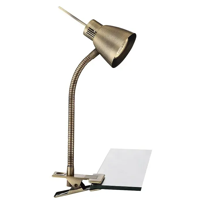 Globo Nuova LED-Klemmleuchte - 1-flammig, 3 W, Altmessing - Rechte Seitenansicht