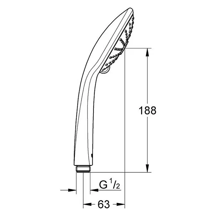 Grohe Handbrause Vitalio Joy - Anzahl Funktionen: 3 Stk., Chrom - Vorderansicht
