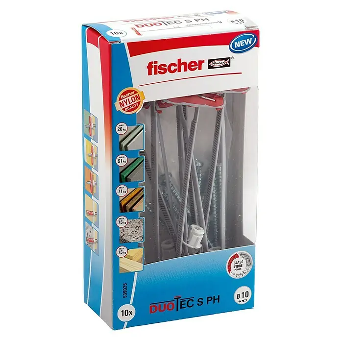Fischer Set preklopne tiple Duotec - Promjer tiple: 10 mm, Duljina tiple: 47 mm, 10 kom, Panhead vijak