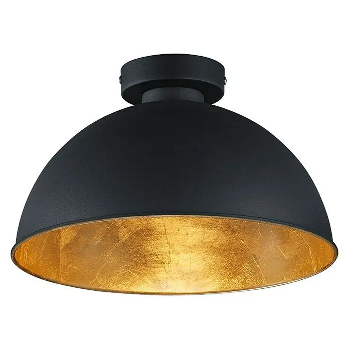 Reality Leuchten Okrugla stropna svjetiljka Jimmy - 60 W, Ø x V: 310 mm x 19 cm, Crne boje, E27 - Pogled odozdo