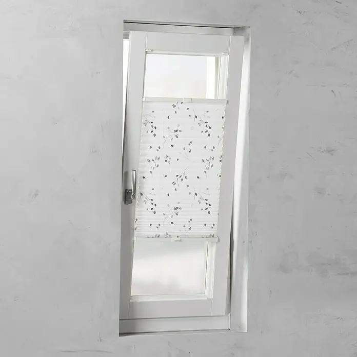 Expo Ambiente Plissee - B x H: 80 x 130 cm, Grau/Weiß - Vorderansicht