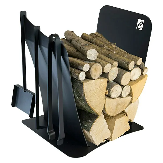 Holzkorb Andrea - 43 x 38 x 54 cm, Stahl, Schwarz