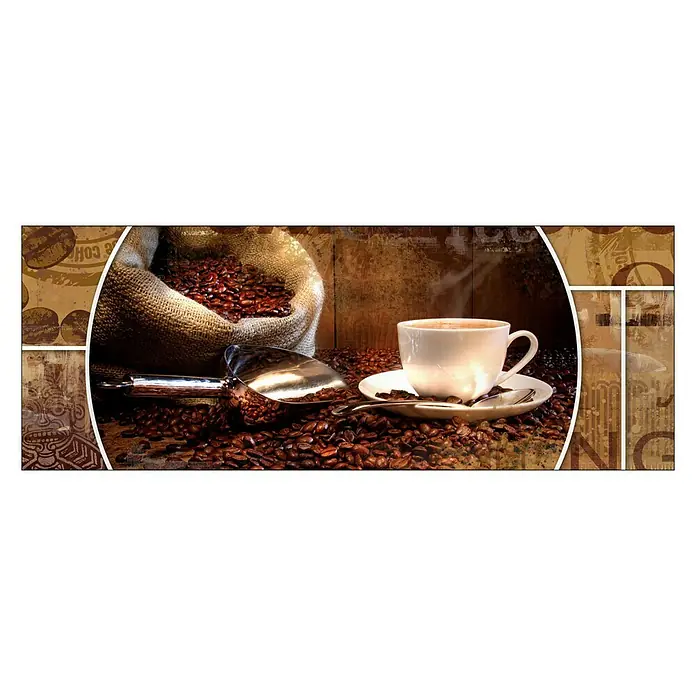 Glasbild - Coffee Composition I, B x H: 80 x 30 cm - Vorderansicht