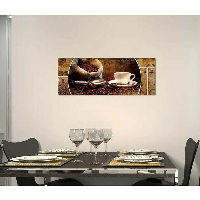 Glasbild - Coffee Composition I, B x H: 80 x 30 cm - Stimmungsaufnahme