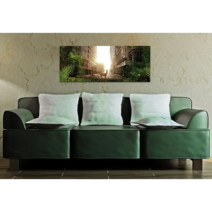 Glasbild - Das Reh, B x H: 125 x 50 cm - Stimmungsaufnahme