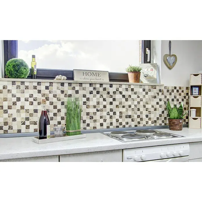 Mosaikfliese Quadrat Mix MOS M/VH021 - 30,5 x 30,5 cm, Beige, Matt - Stimmungsaufnahme