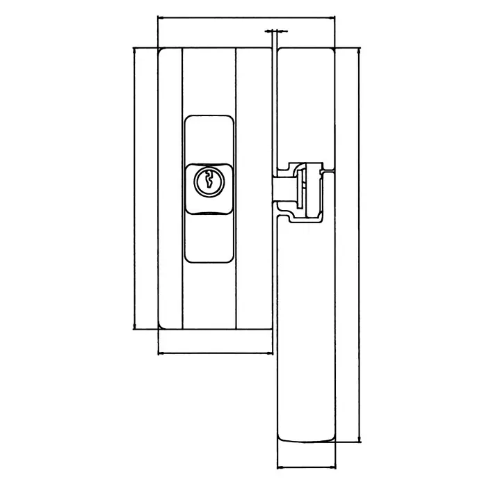 Burg-Wächter Türsicherung Blocksafe BS 2 - B x H: 74 x 164 mm, Universell einsetzbar, Sperrbügel - Vorderansicht