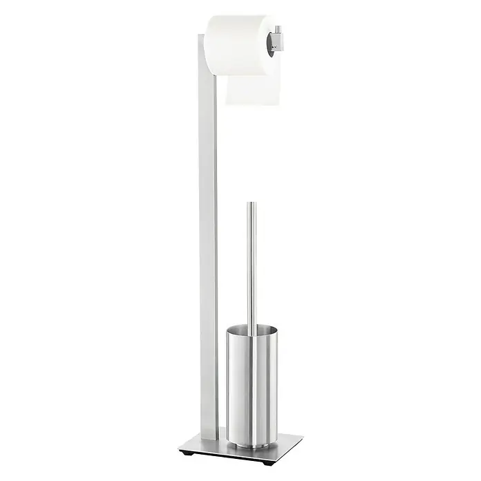 Zack Linea Toilettenbutler - Höhe: 72,5 cm, Edelstahl, Matt - Vorderansicht
