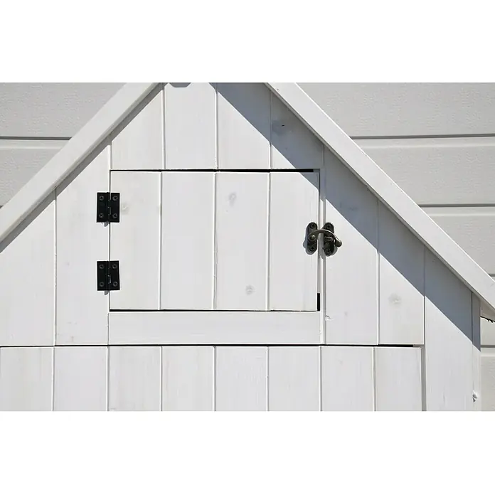 Leco Gartenschrank Vintage - 77 x 55 x 179 cm, Weiß - Detailaufnahme