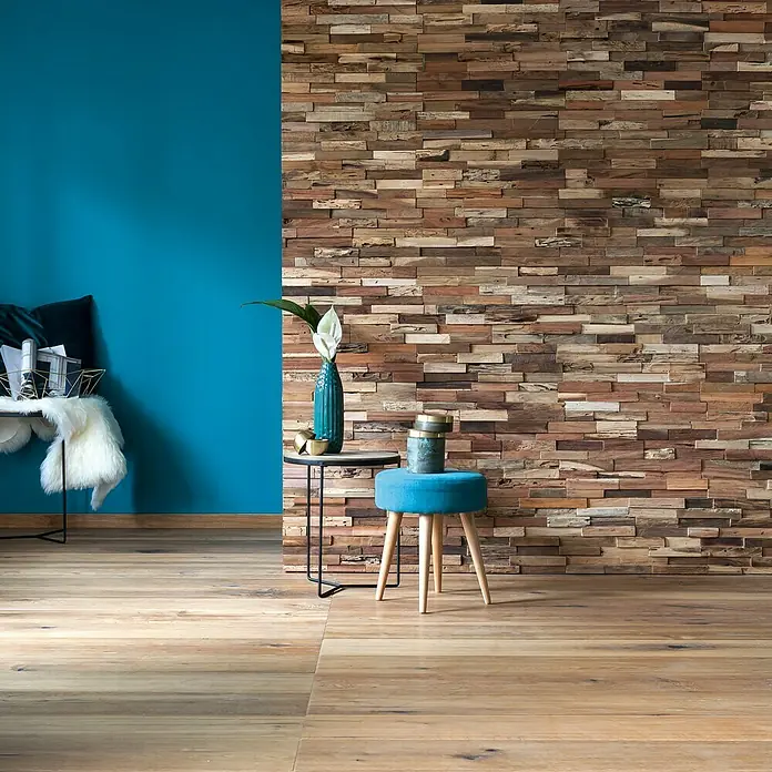 Holzpaneel Rustic - Teak, 510 x 140 x 20 mm, 2 Paneele